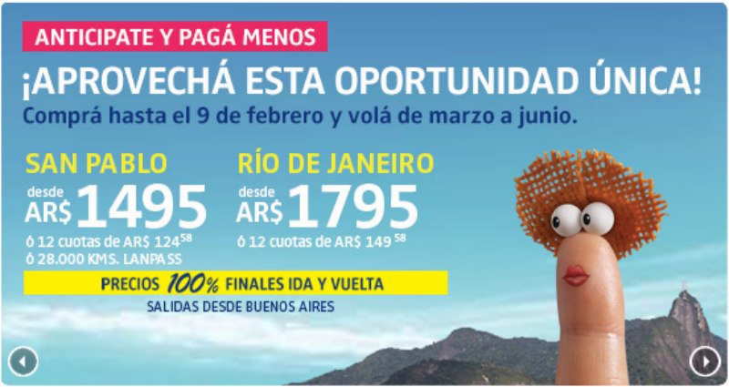 Precios Vuelos Baratos a Brasil desde Argentina con Lan - Viajar a Brasil