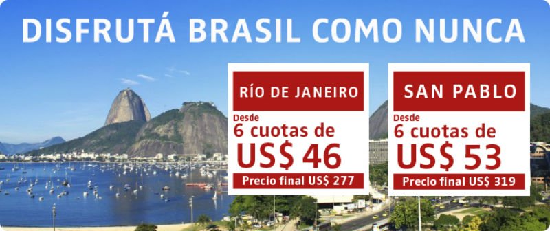 Vuelos a Brasil desde Uruguay a precio de locos