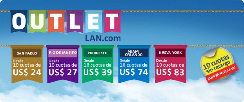 OUTLET de LAN para viajar a Brasil desde Uruguay